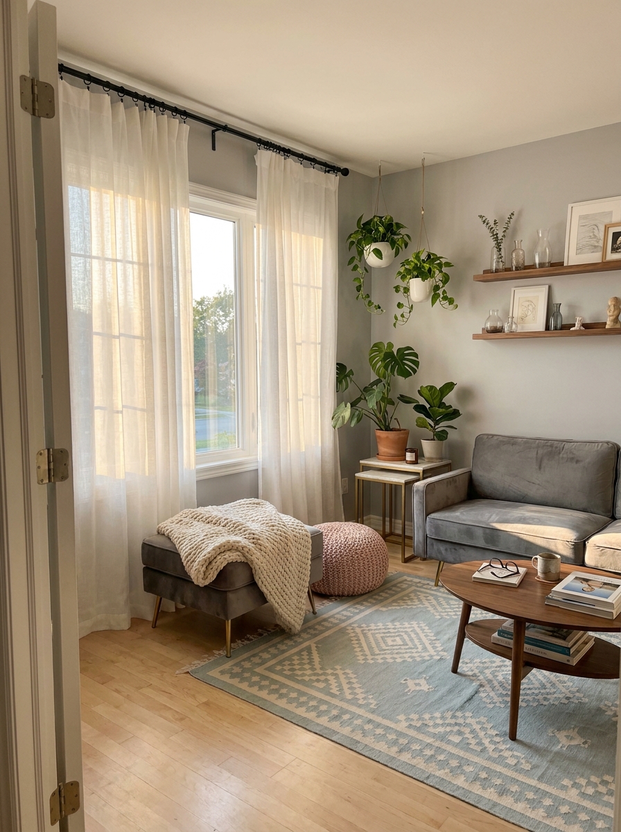 Swap Heavy Curtains for Sheer Panels or Sleek Shades
