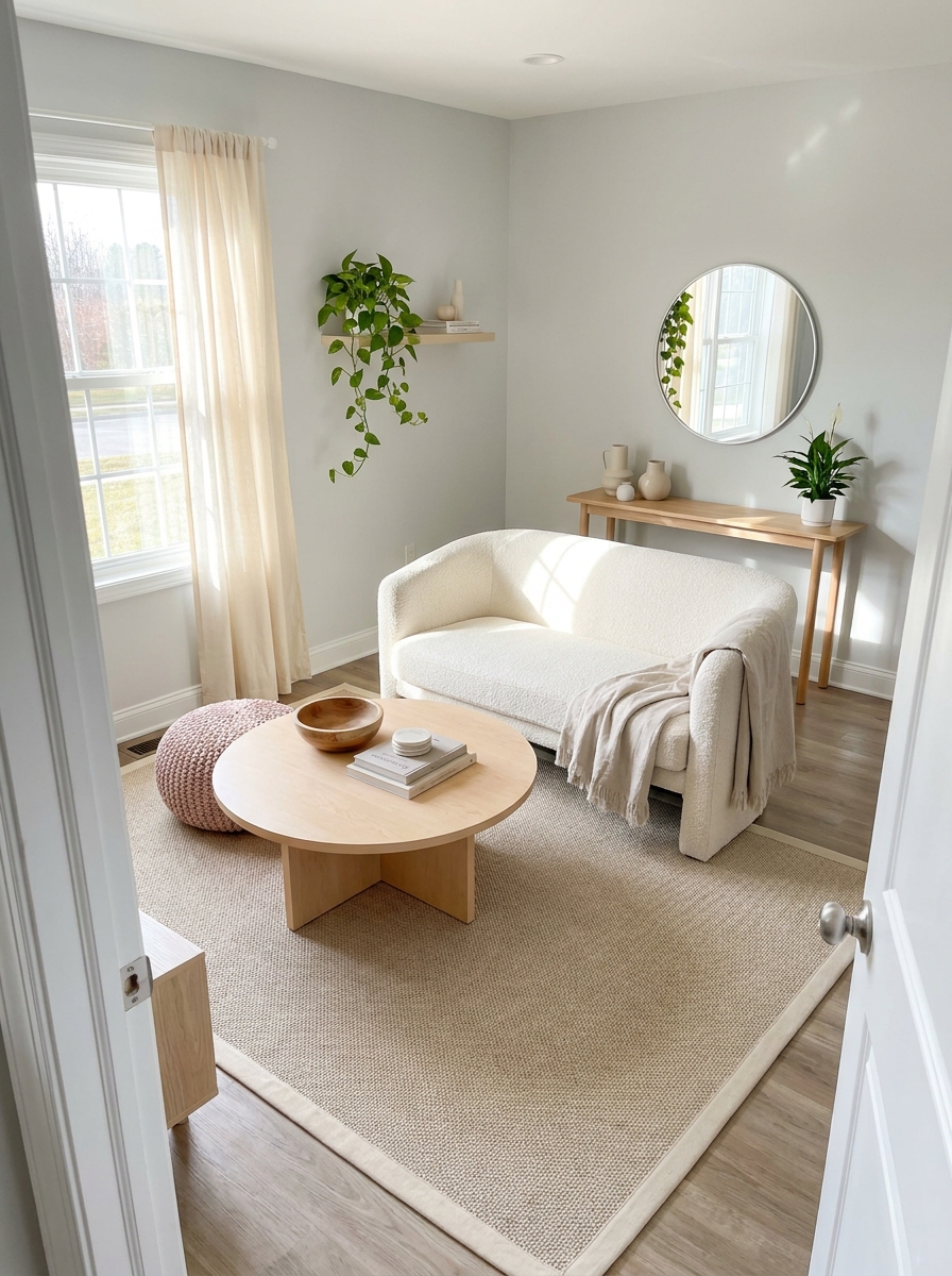Use Round or Oval Tables to Soften Sharp Corners