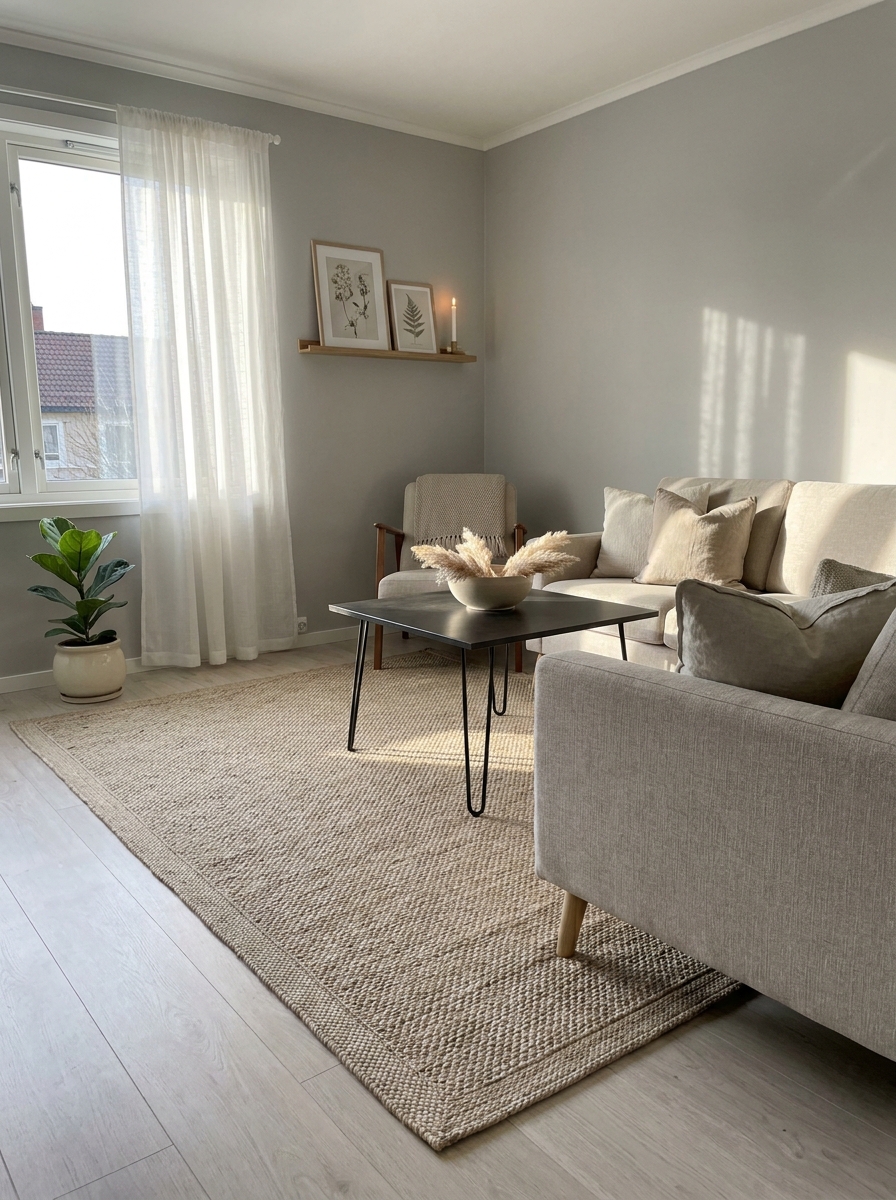 Anchor Everything with an Appropriately Sized Rug