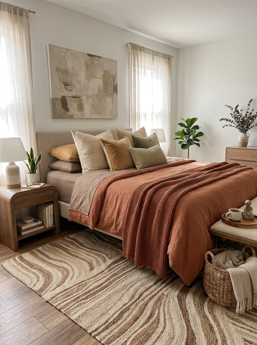 Organic Bedding in Earthy Tonal Layers