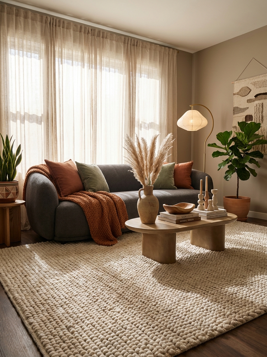 Chunky Loop-Pile Rugs Ground Modern Spaces
