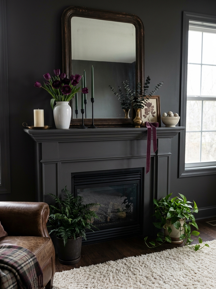 Moody Spring with Deep Plum and Forest Green