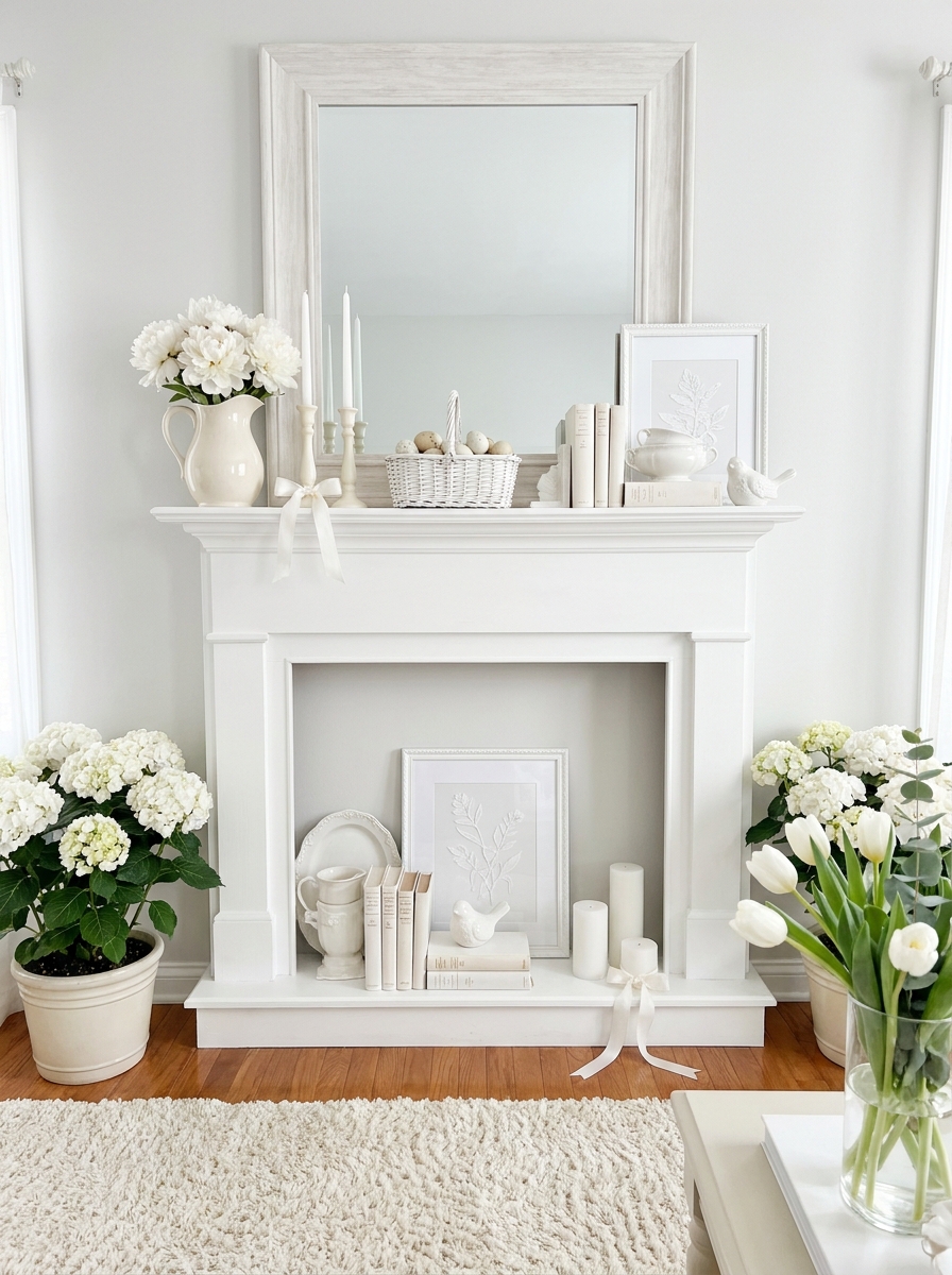 Monochromatic White Spring with Textural Layers
