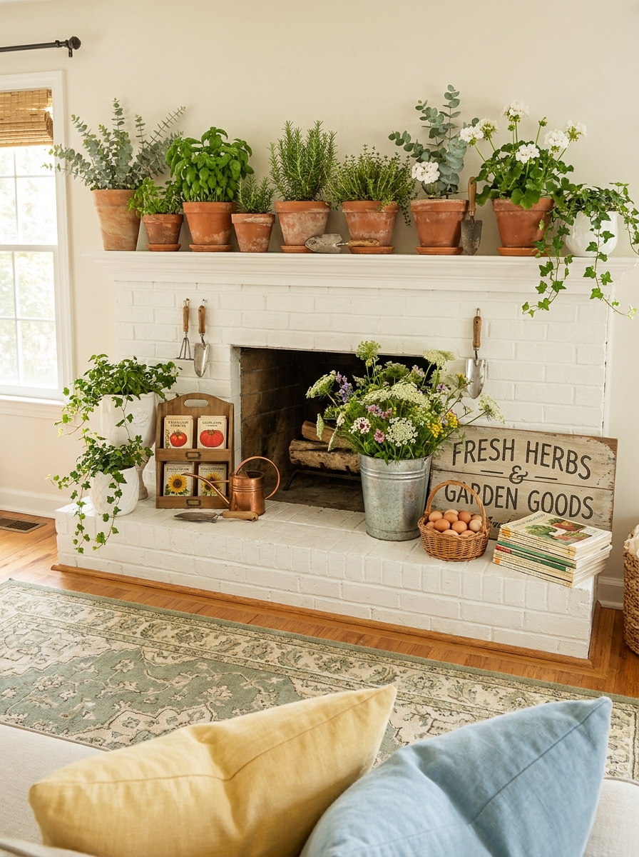 Potted Herbs in Terracotta with Garden-Inspired Touches