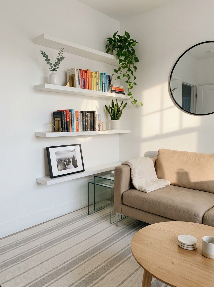 Display Books and Decor Vertically on the Walls