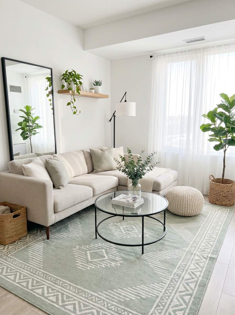 Create Zones with a Light Area Rug