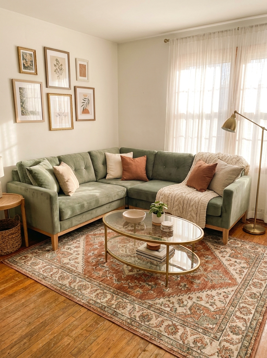 The Raised-Leg Sectional That Creates Visual Breathing Room