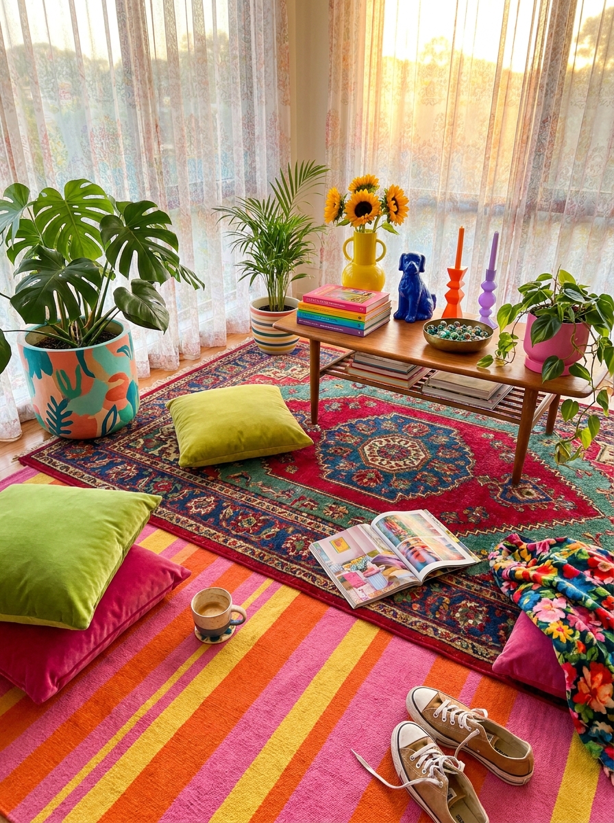 Layered Rugs That Shouldn't Work But Totally Do