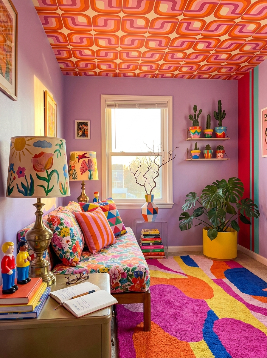 Wallpapered Ceilings That Flip the Script