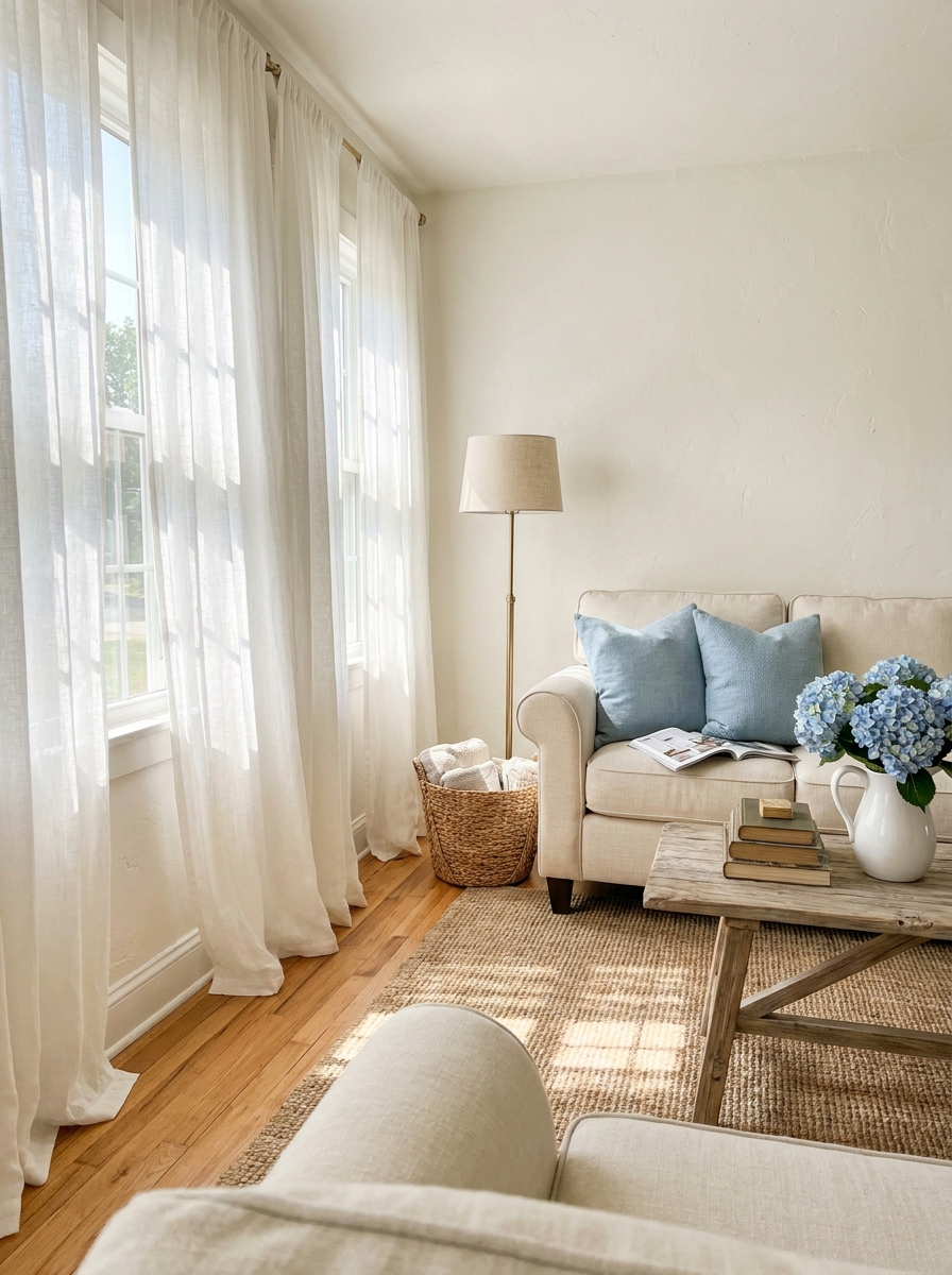 Swap Heavy Curtains for Gauzy White Sheers
