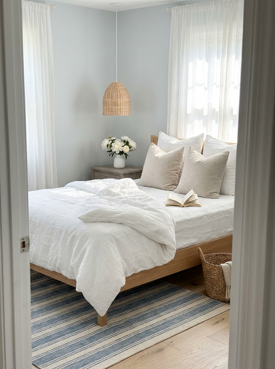 Layer Your Bed with Crisp White Linen Sheets