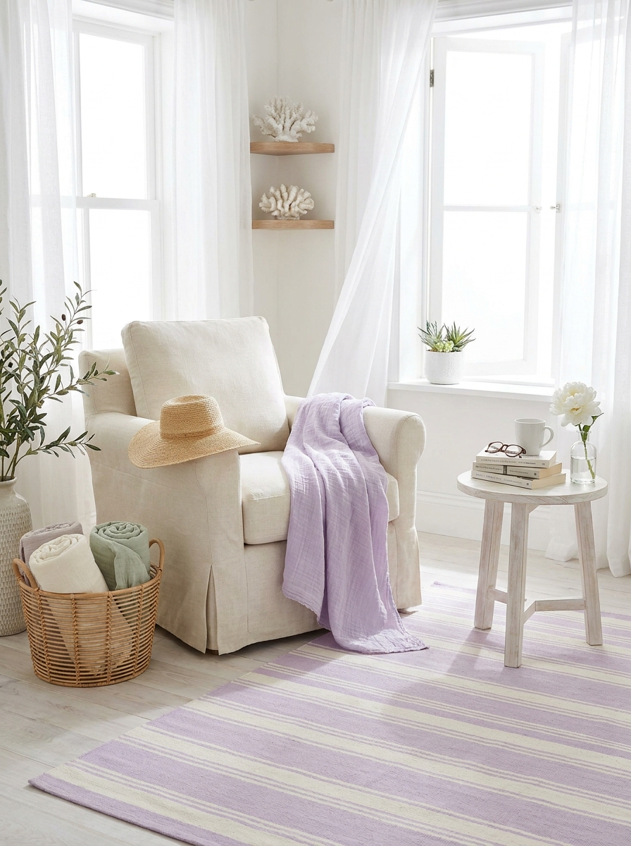 Create a Breezy Reading Nook with Lightweight Cotton Throws