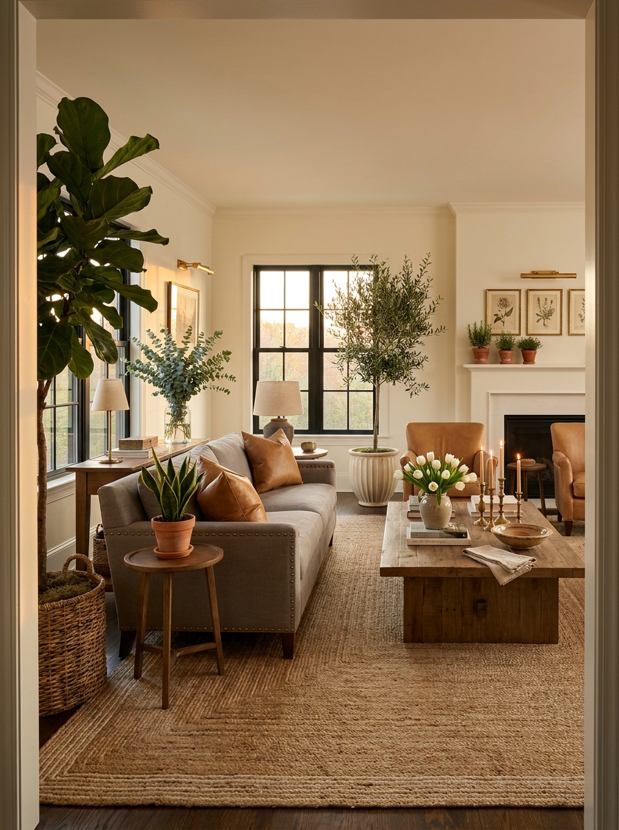 Finish with Fresh Florals or Greenery in Every Sightline