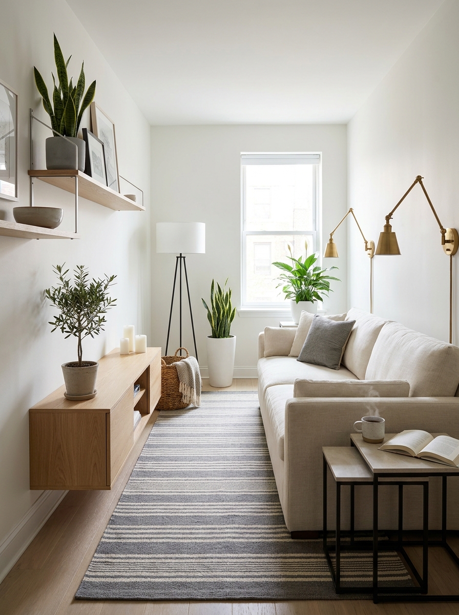 Layer Your Lighting With Wall Sconces and Floor Lamps to Avoid Cluttered Surfaces
