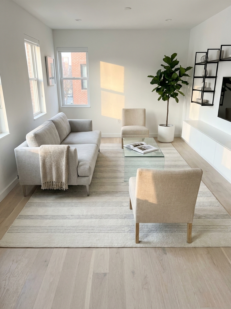 Use One Large Area Rug to Unify the Space