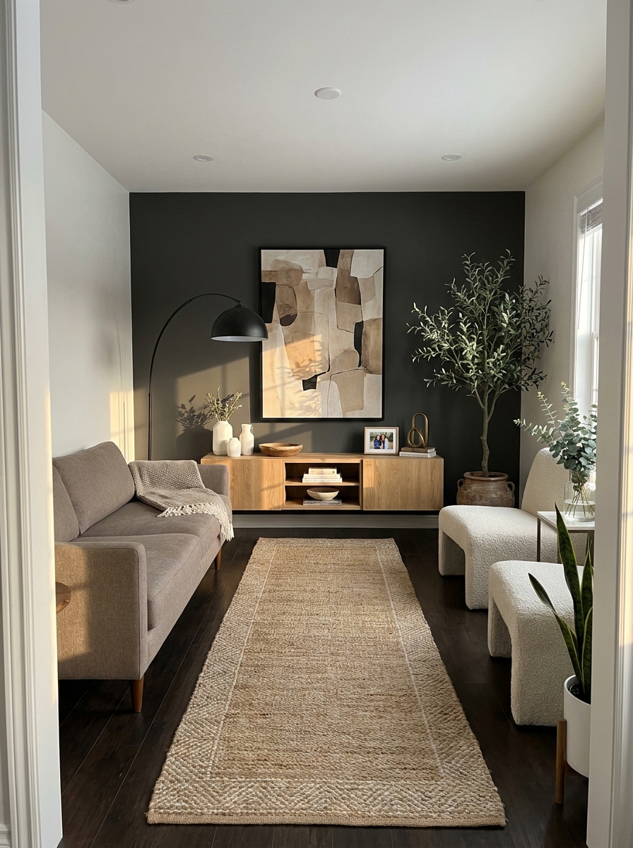 Paint an Accent Wall at the Far End to Create Depth