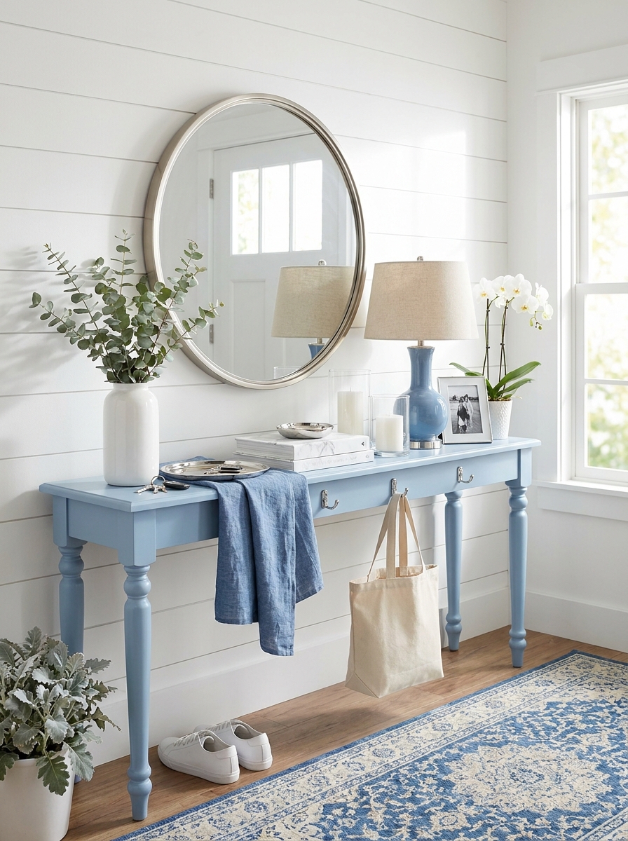 The Icy Blue Entryway That Gives the Best First Impression