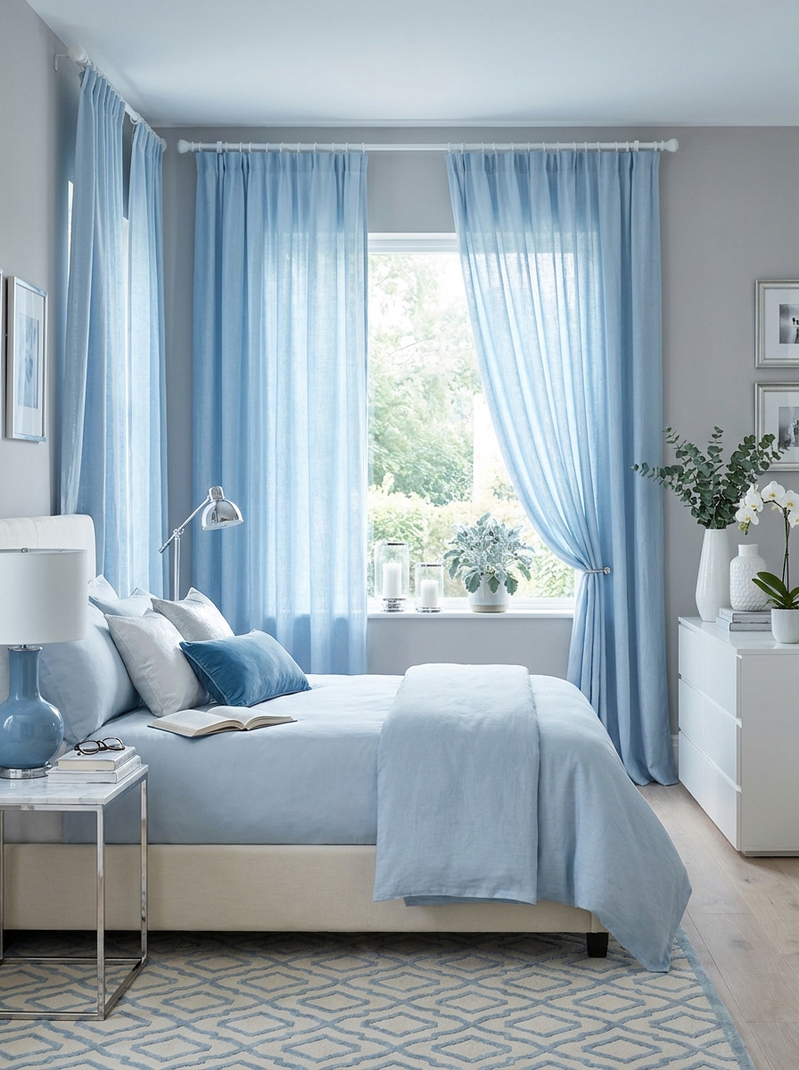 The Icy Blue Window Treatments That Frame Your View Like Art
