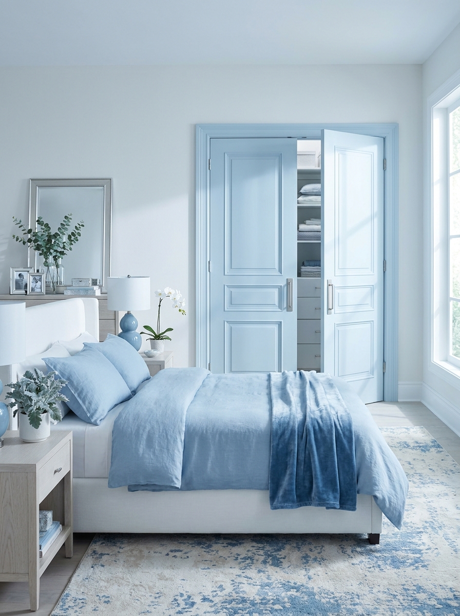 The Icy Blue Closet Doors That Turn Storage Into Style