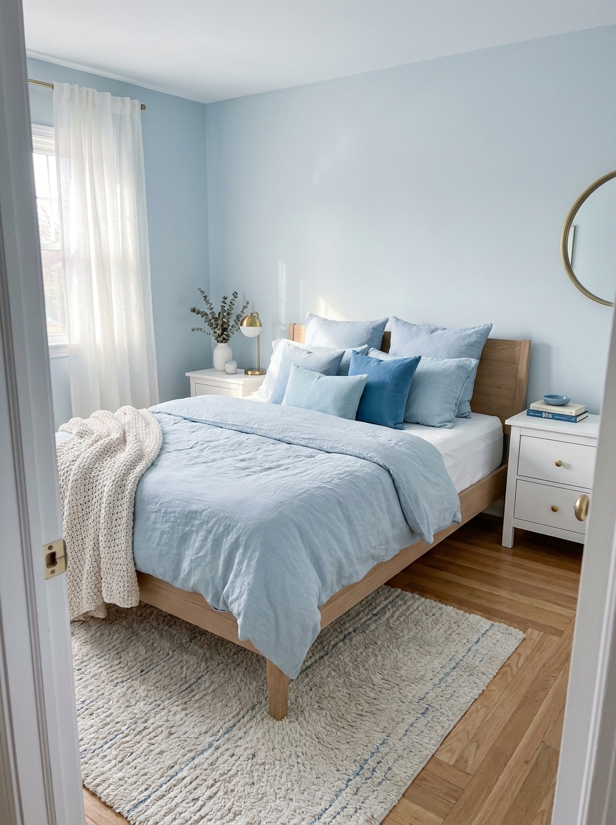 The Icy Blue Bedroom Sanctuary You'll Never Want to Leave