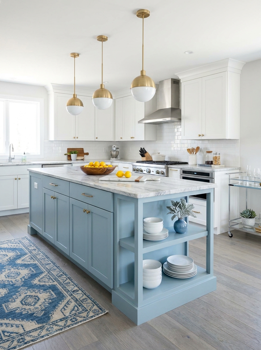 The Cool Blue Kitchen Cabinets That Feel Fresh and Modern