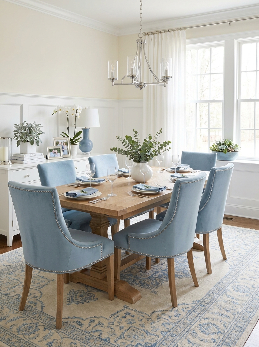 The Powder Blue Dining Room Chairs That Make Every Meal Special