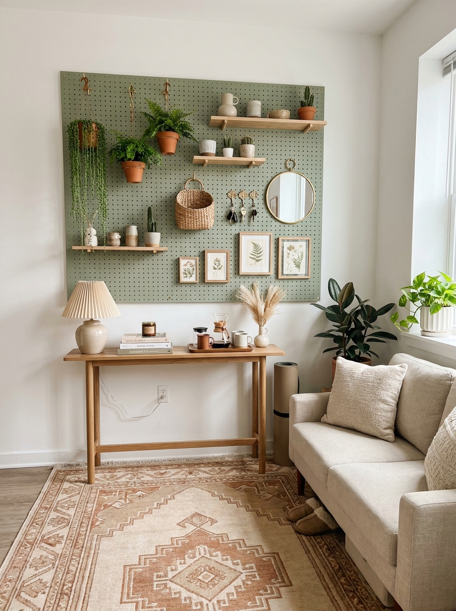 The Pegboard Wall That Holds Everything But Takes Up Nothing
