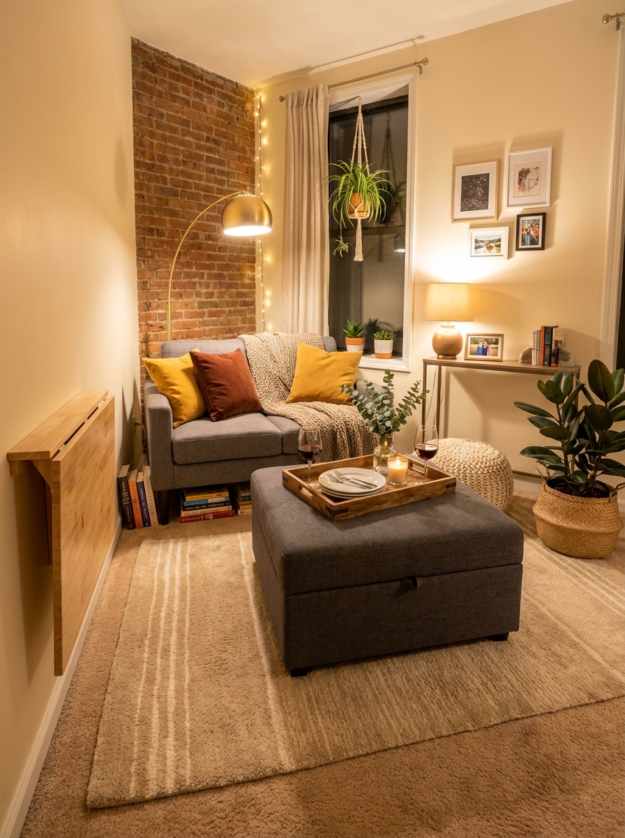The Ottoman That's Actually Your Dining Table and Extra Seating