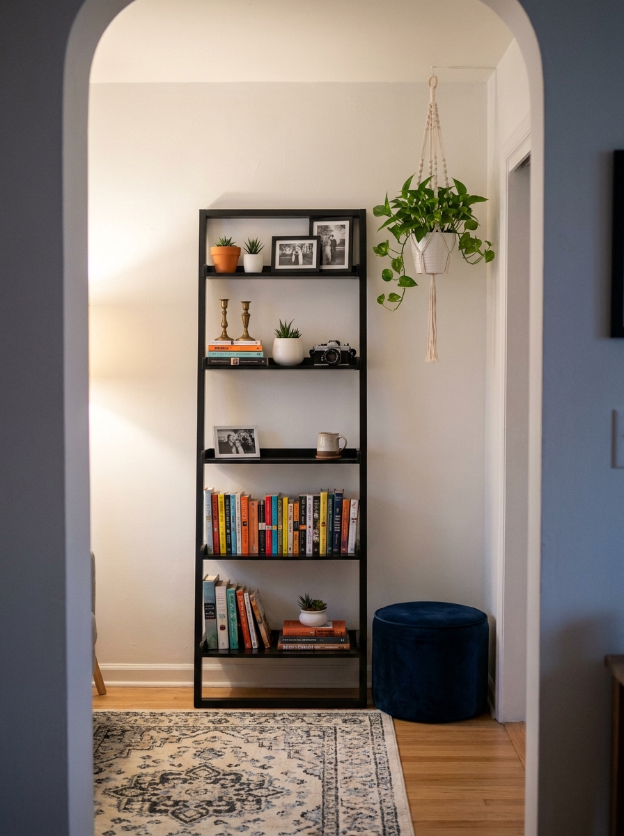 Vertical Storage That Doubles as Living Room Art