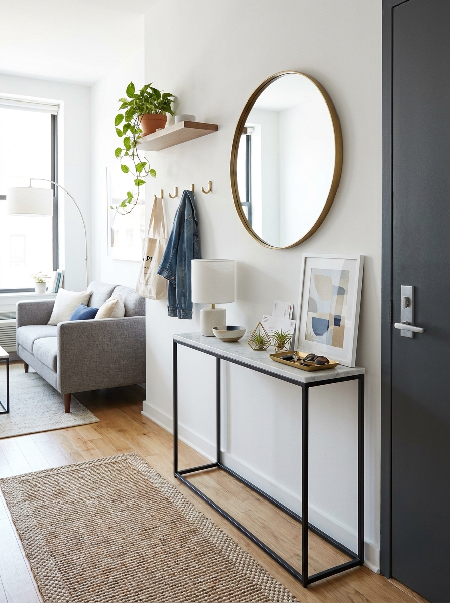 The Narrow Console That Creates a Fake Entryway