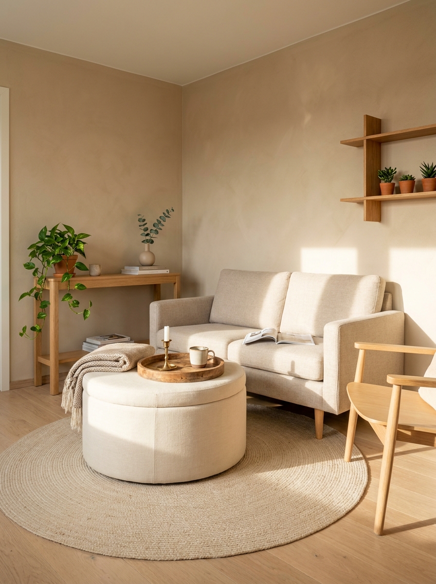 Swap a Coffee Table for an Ottoman