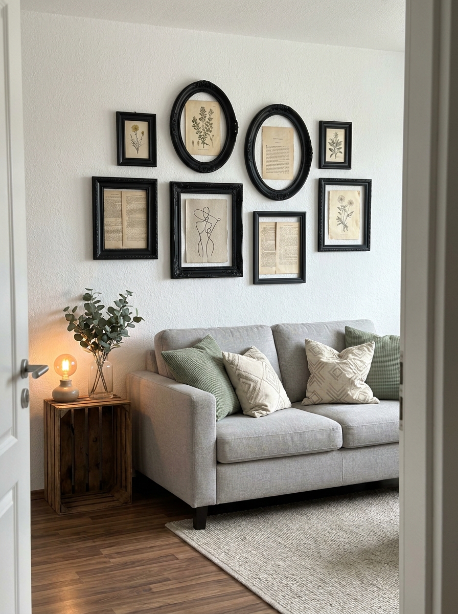 Create a Gallery Wall with Thrifted Frames