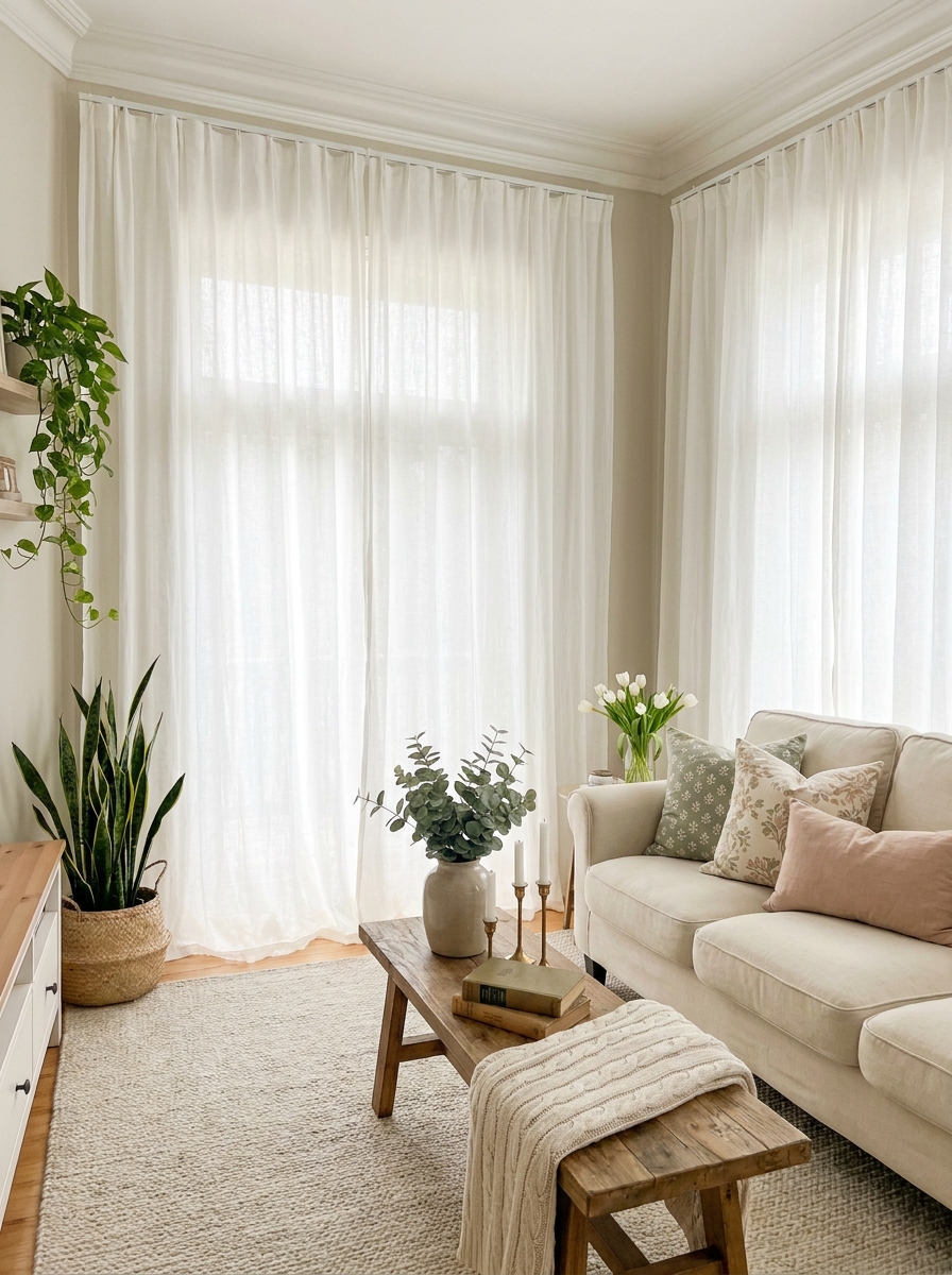 Use Curtains to Add Height and Drama