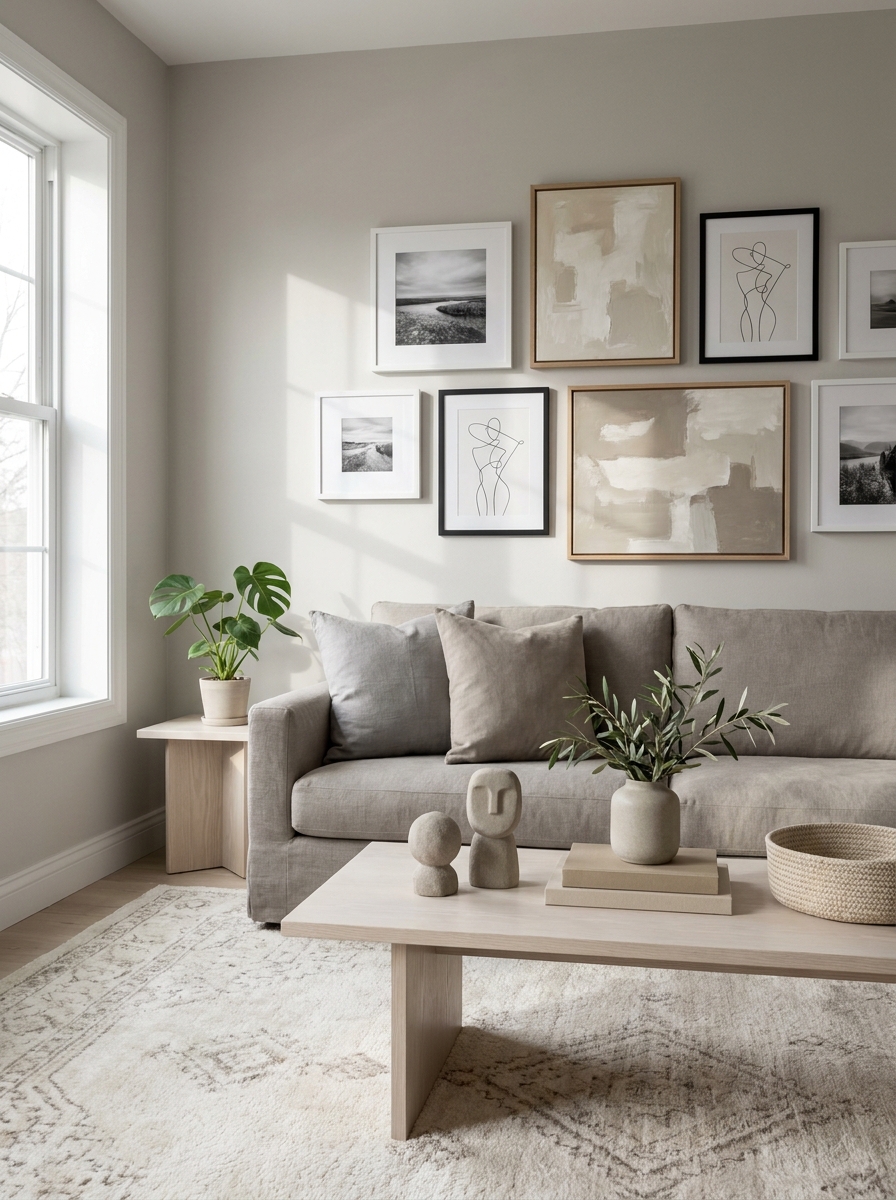 Create a Gallery Wall with Neutral Art Only