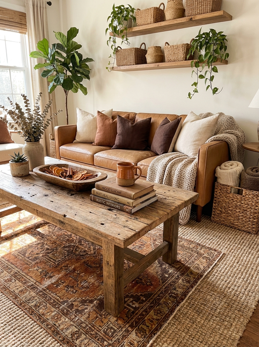 Add Warmth with Wood Accents and Natural Textures