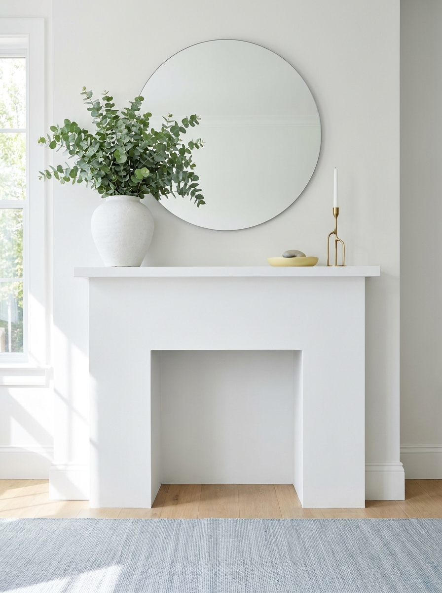 Modern Minimal Mantel with Statement Greenery