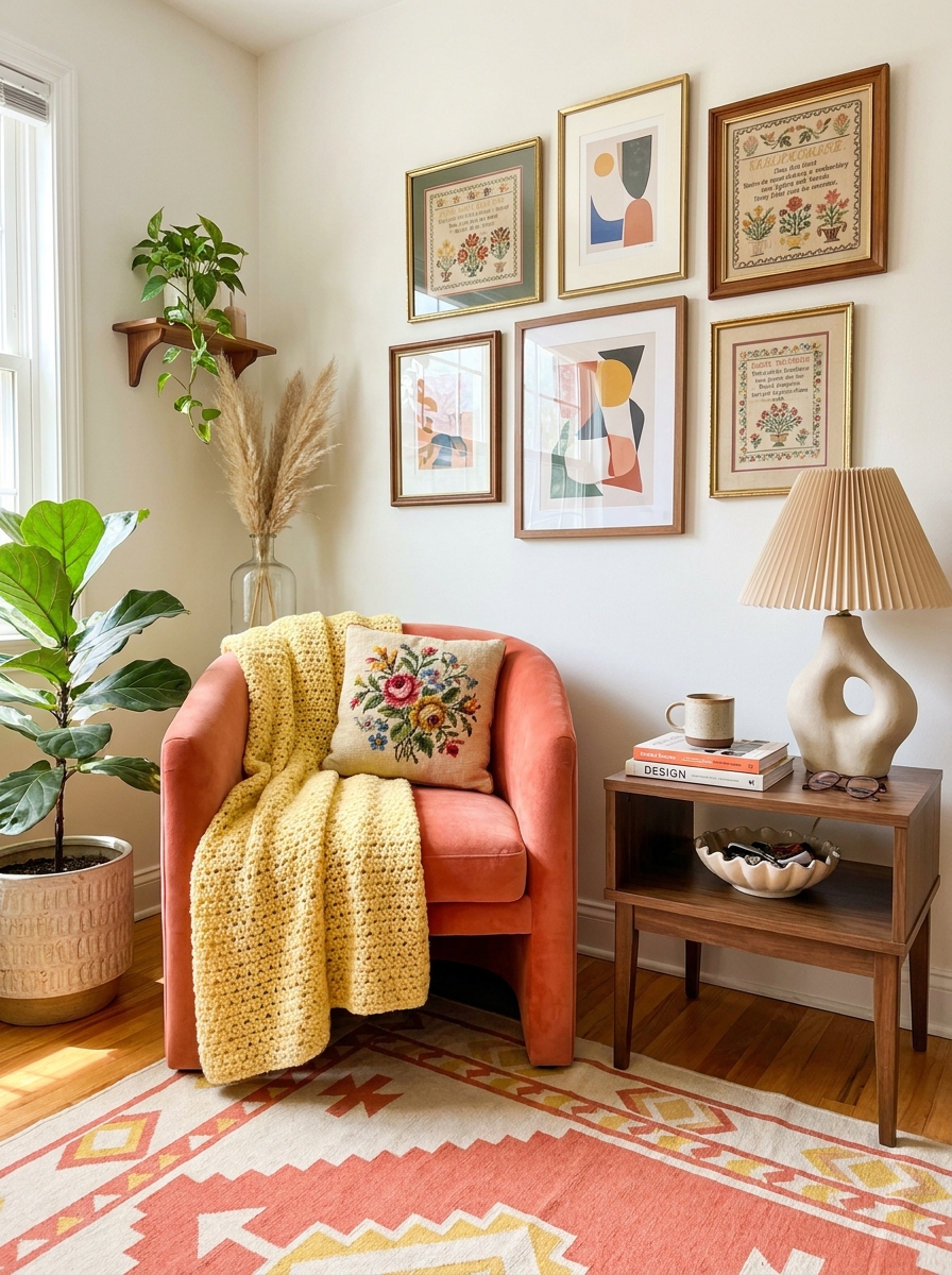 Granny Chic Embraces Crochet and Needlepoint