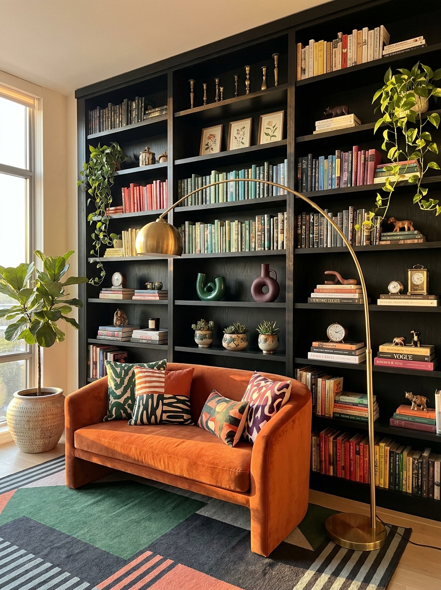 Maximalist Bookshelves Become Statement Walls