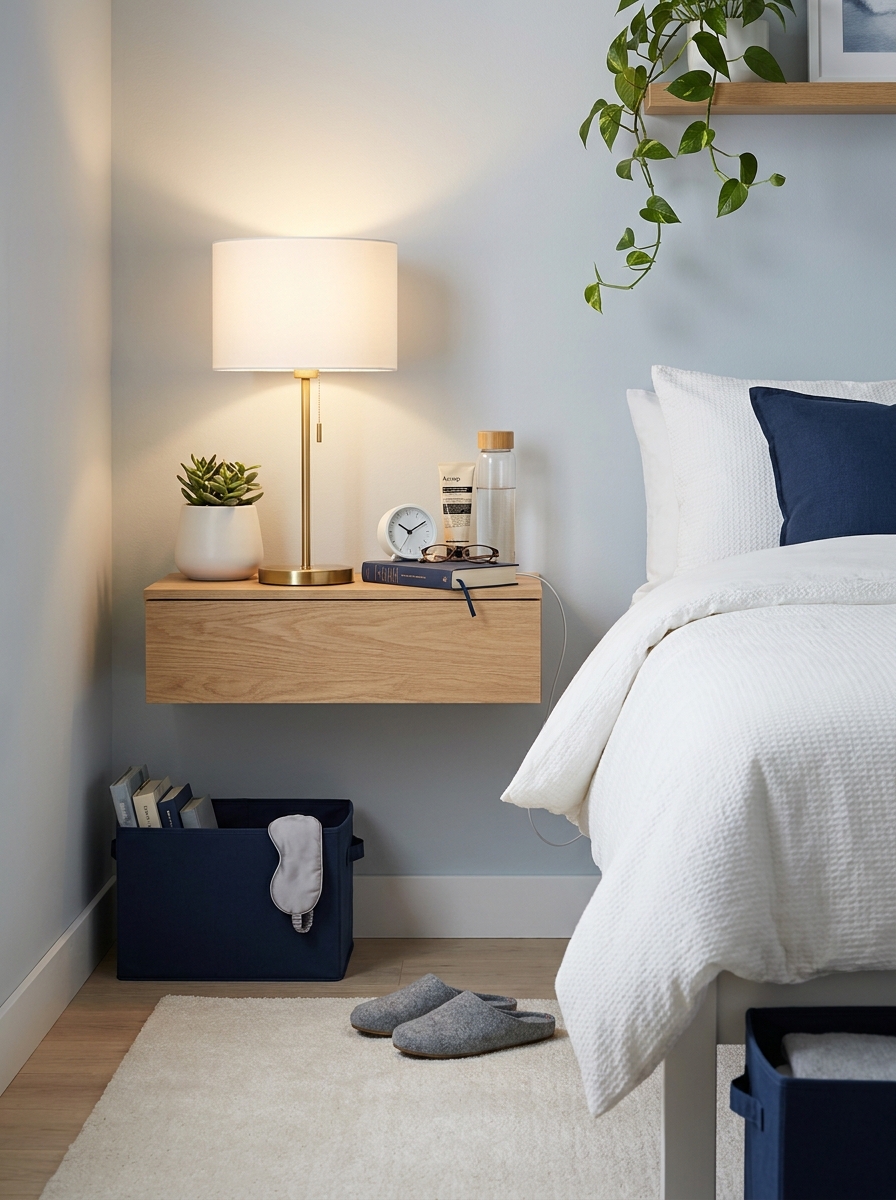 Bedside Shelf That Mounts to the Wall