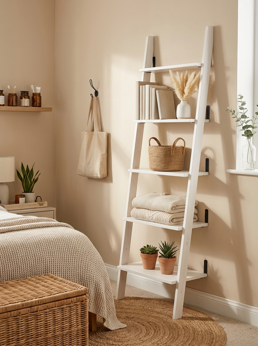 Ladder Shelf Leaning Against the Wall