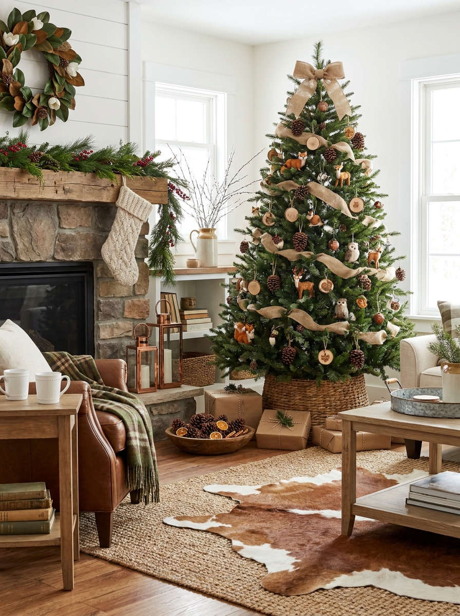 Woodland Forest with Earthy Browns and Greens
