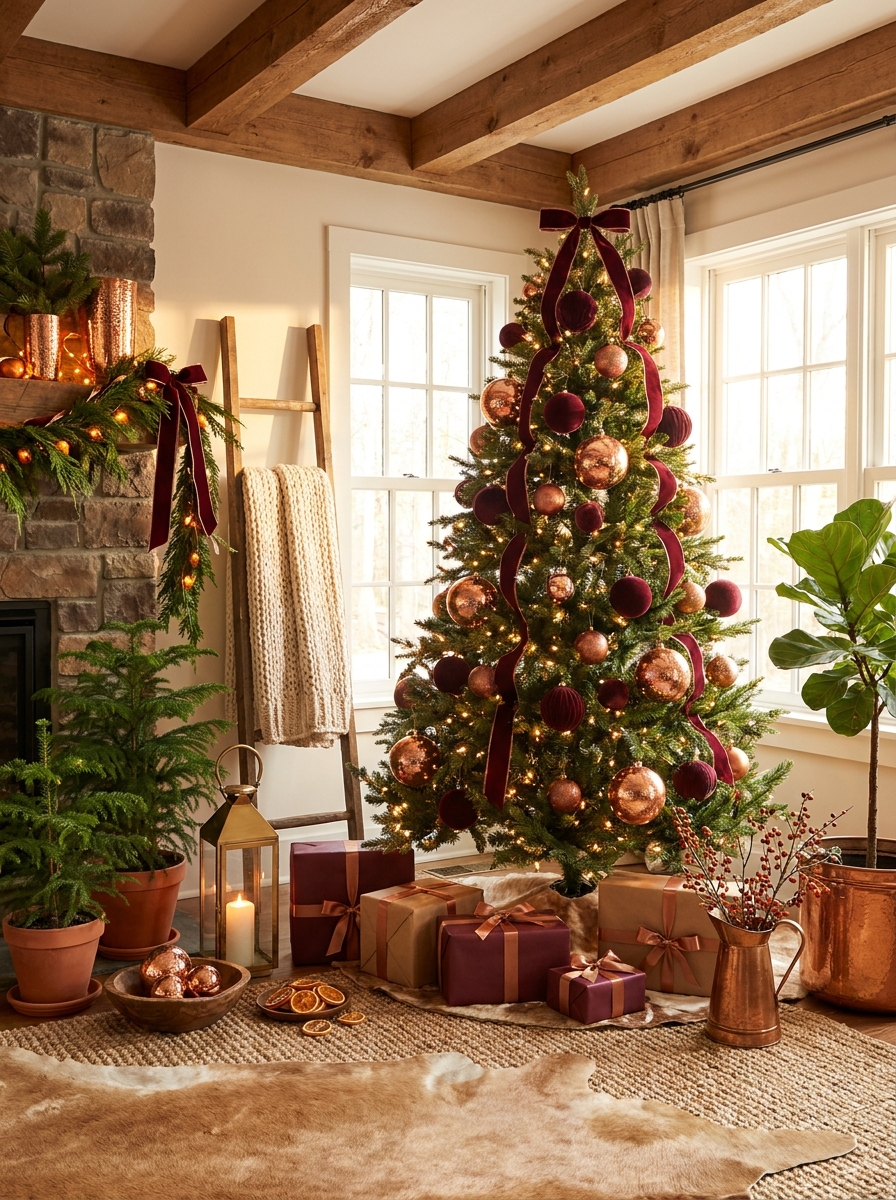 Copper and Burgundy Warm Glow