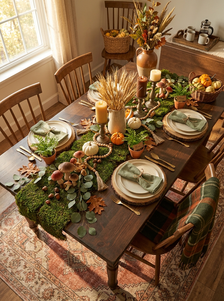 Woodland Moss and Mushroom Fairytale Table