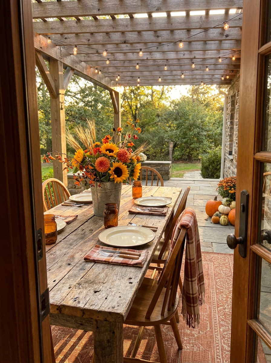Rustic Outdoor Harvest Feast