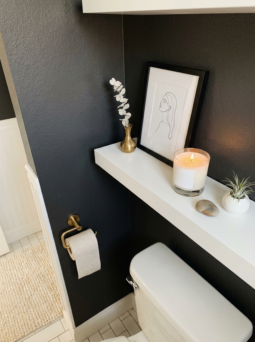 Floating Shelves Styled Like Art