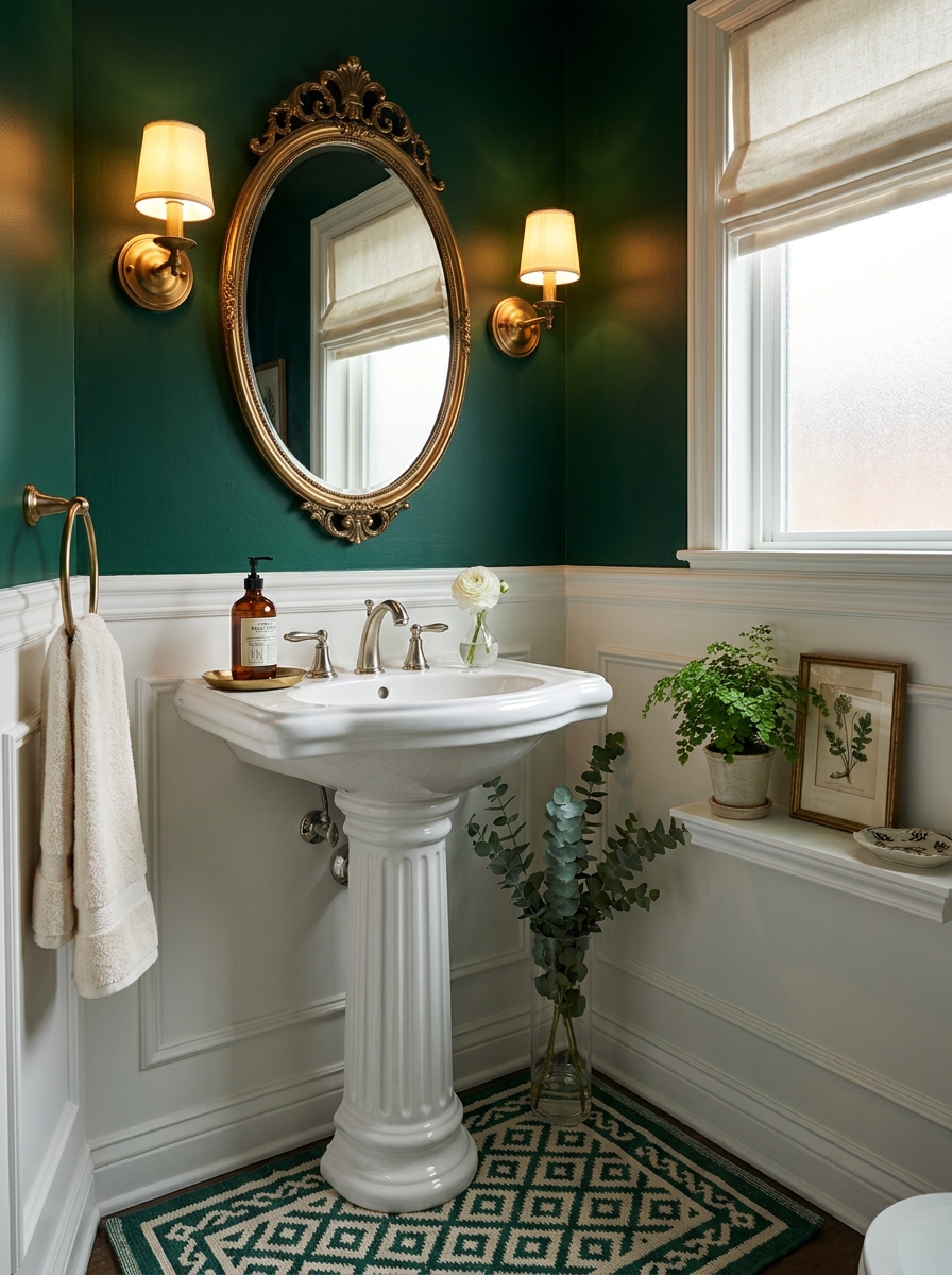 A Dramatic Pedestal Sink with Personality