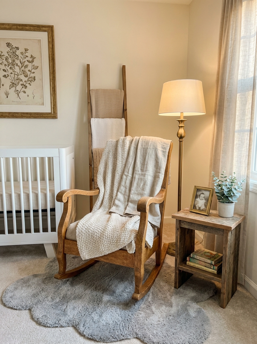 Vintage-Inspired Neutral Accents with Warmth