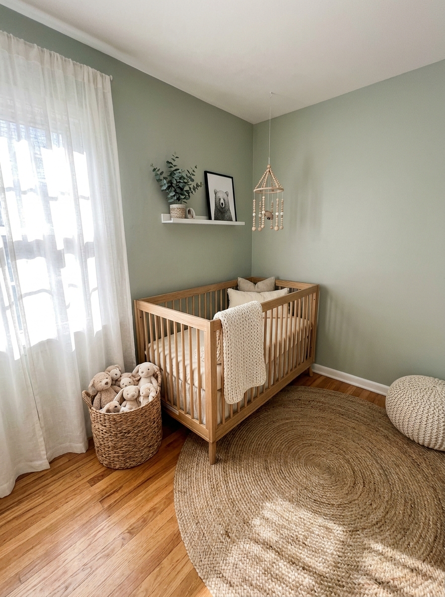 Earthy Sage and Natural Wood Foundation