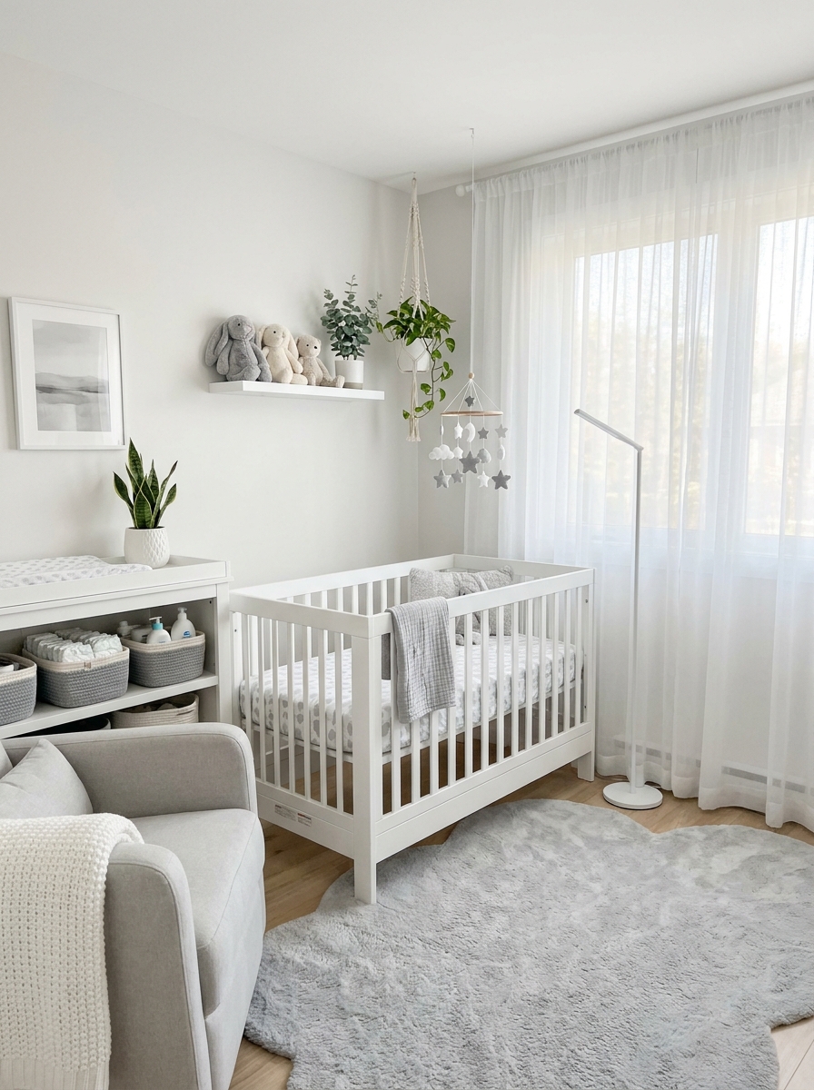 Cloud White and Soft Gray Serenity