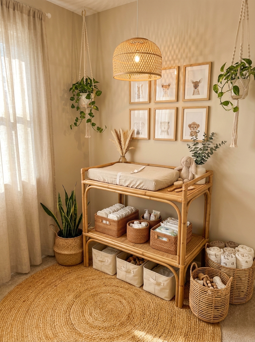 Natural Rattan and Bamboo Accents